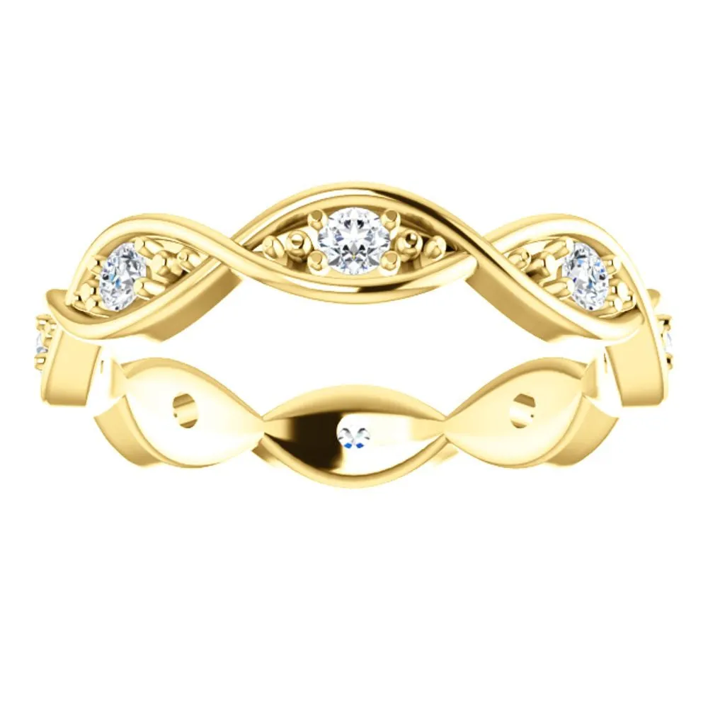 18k Yellow Gold 1/6 CTW Diamond Infinity-Inspired Eternity Band Size 6