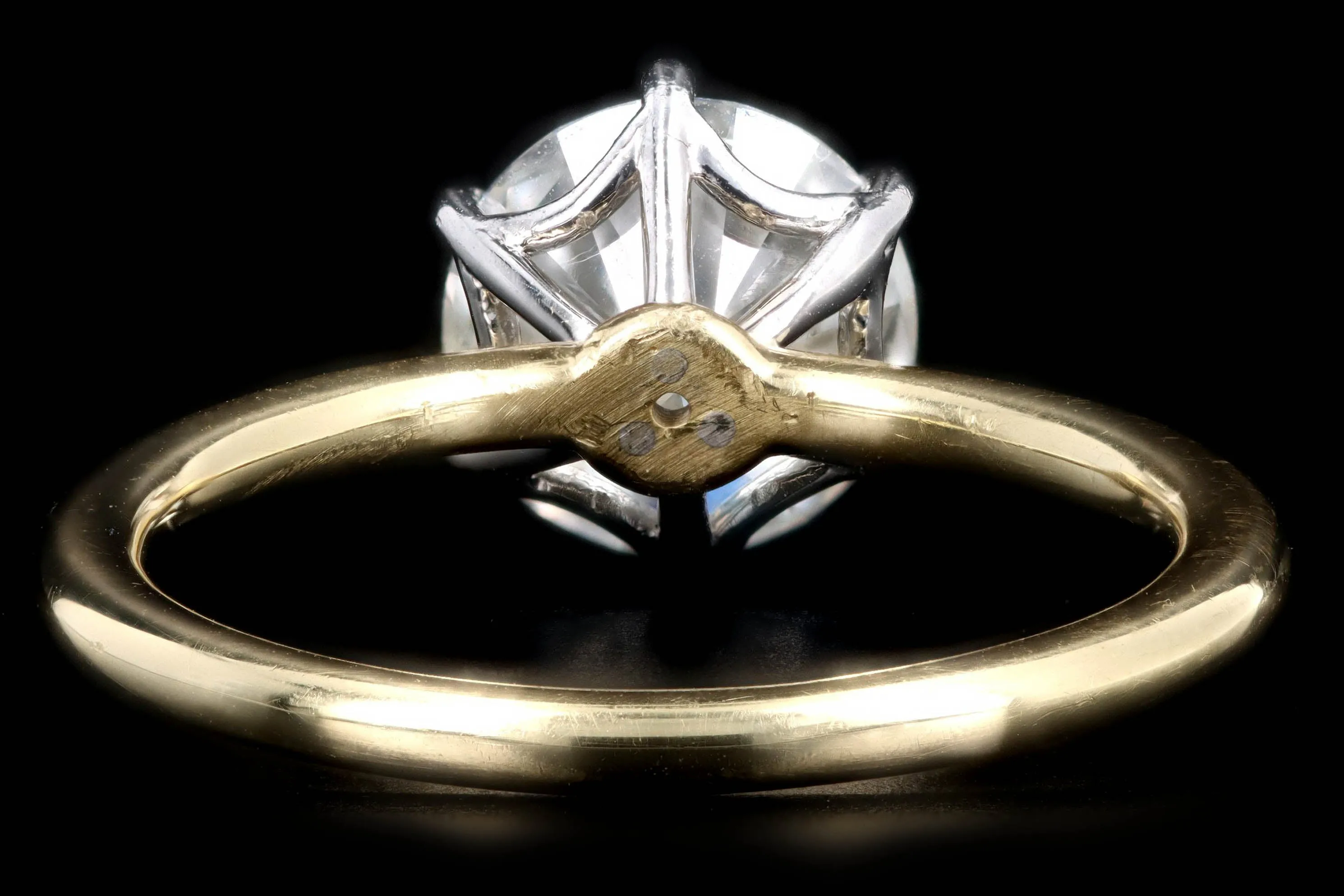 18K Yellow Gold and Platinum 2.06 Carat Round Brilliant Diamond Solitaire Engagement Ring GIA Certified