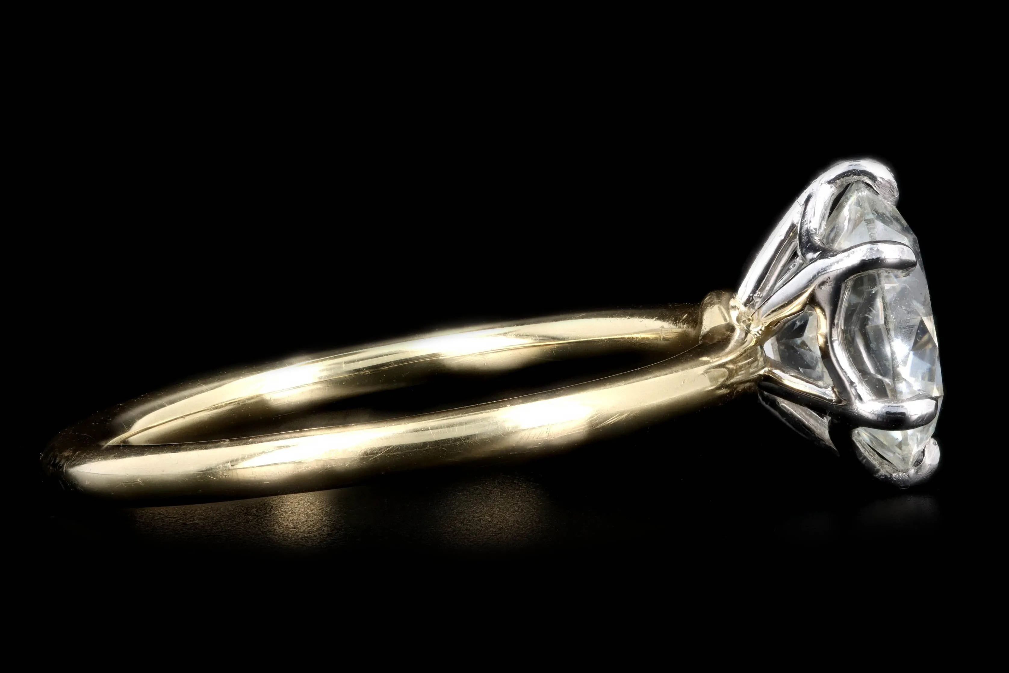 18K Yellow Gold and Platinum 2.06 Carat Round Brilliant Diamond Solitaire Engagement Ring GIA Certified