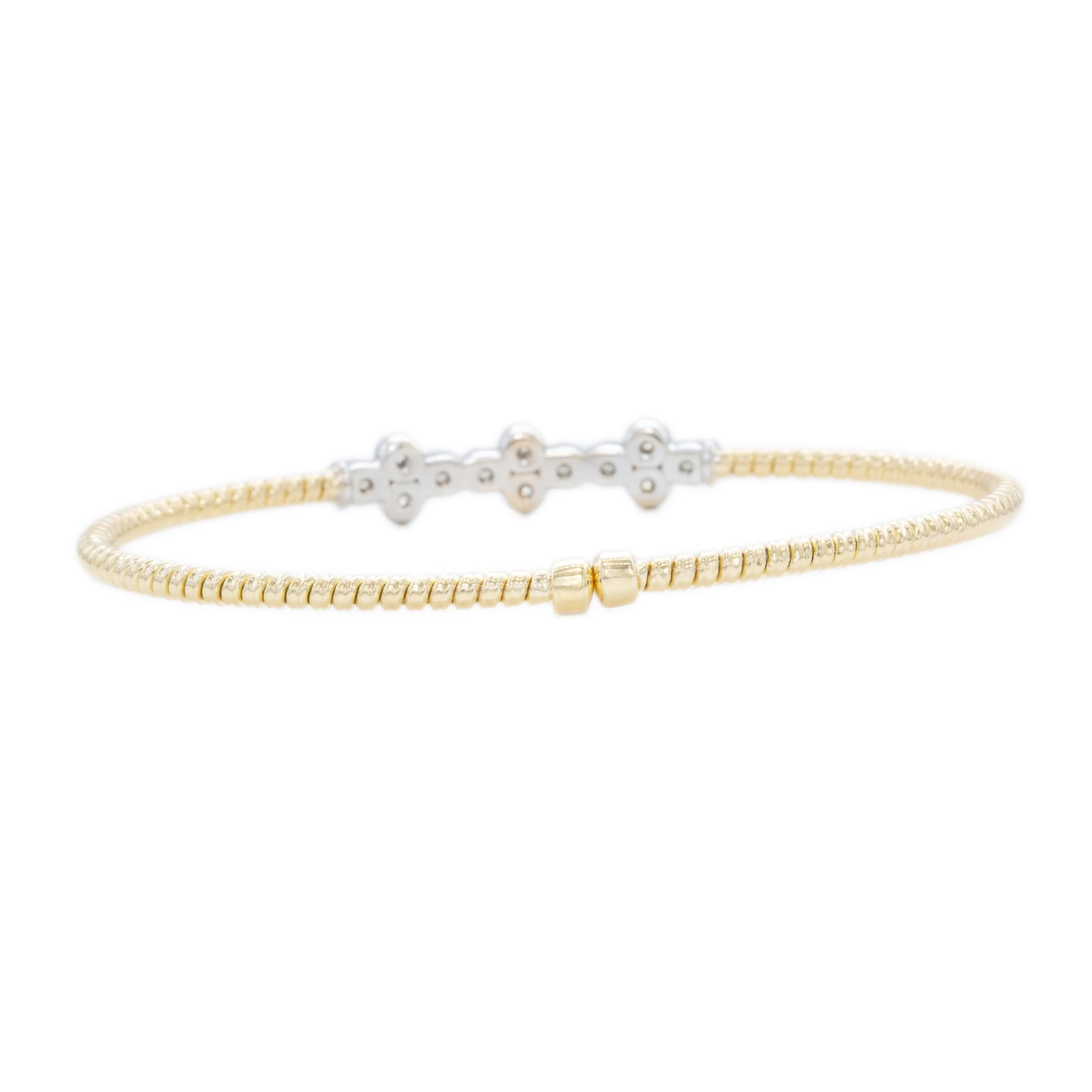 18k Yellow Gold Diamond Cuff Bangle