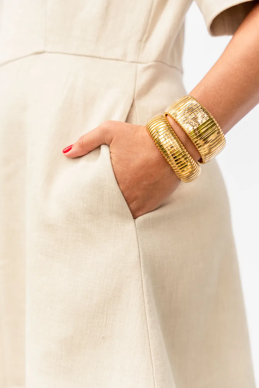 18K Yellow Gold Domed Cuff