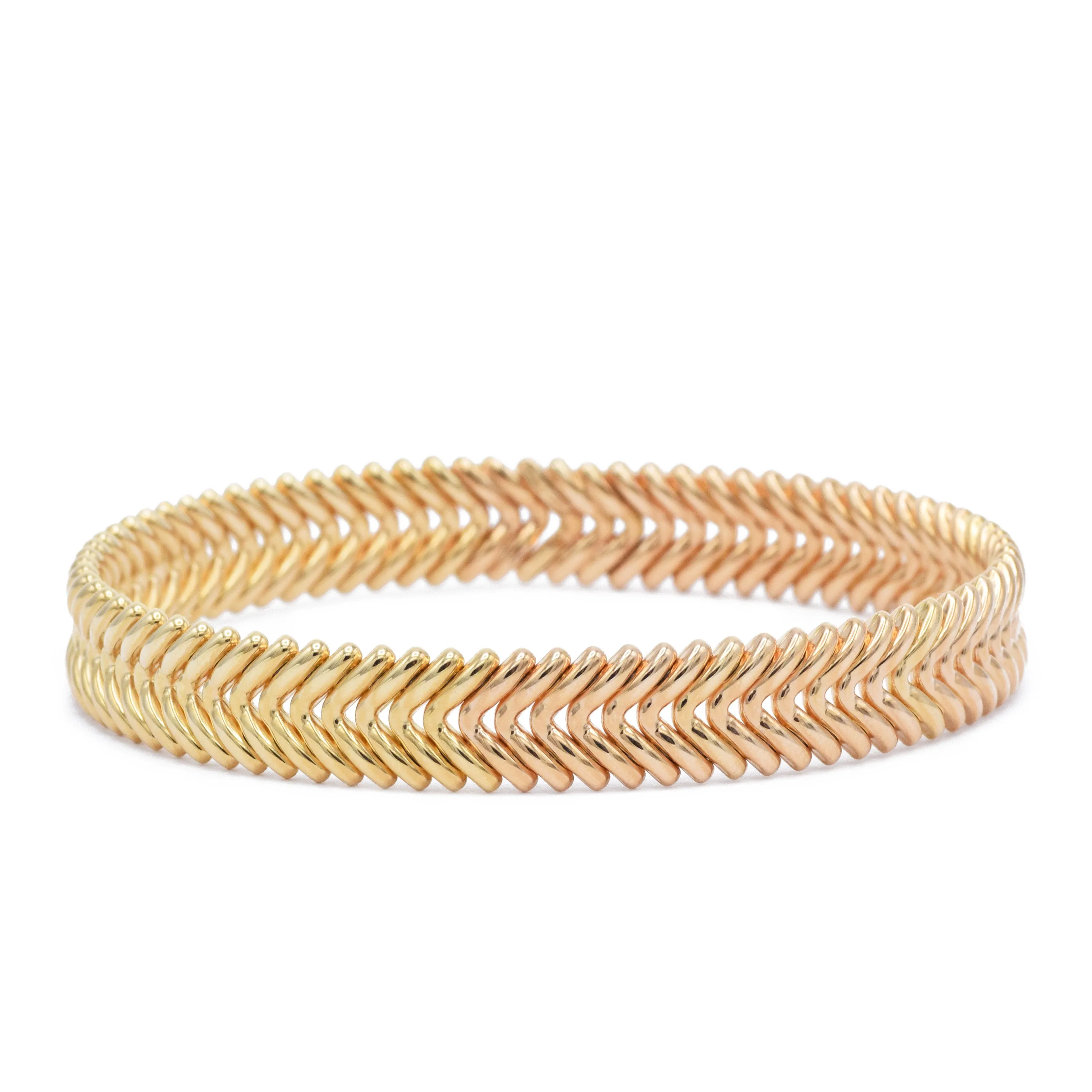 18KT Rose Gold Chimento "Armilla" V Link Cuff