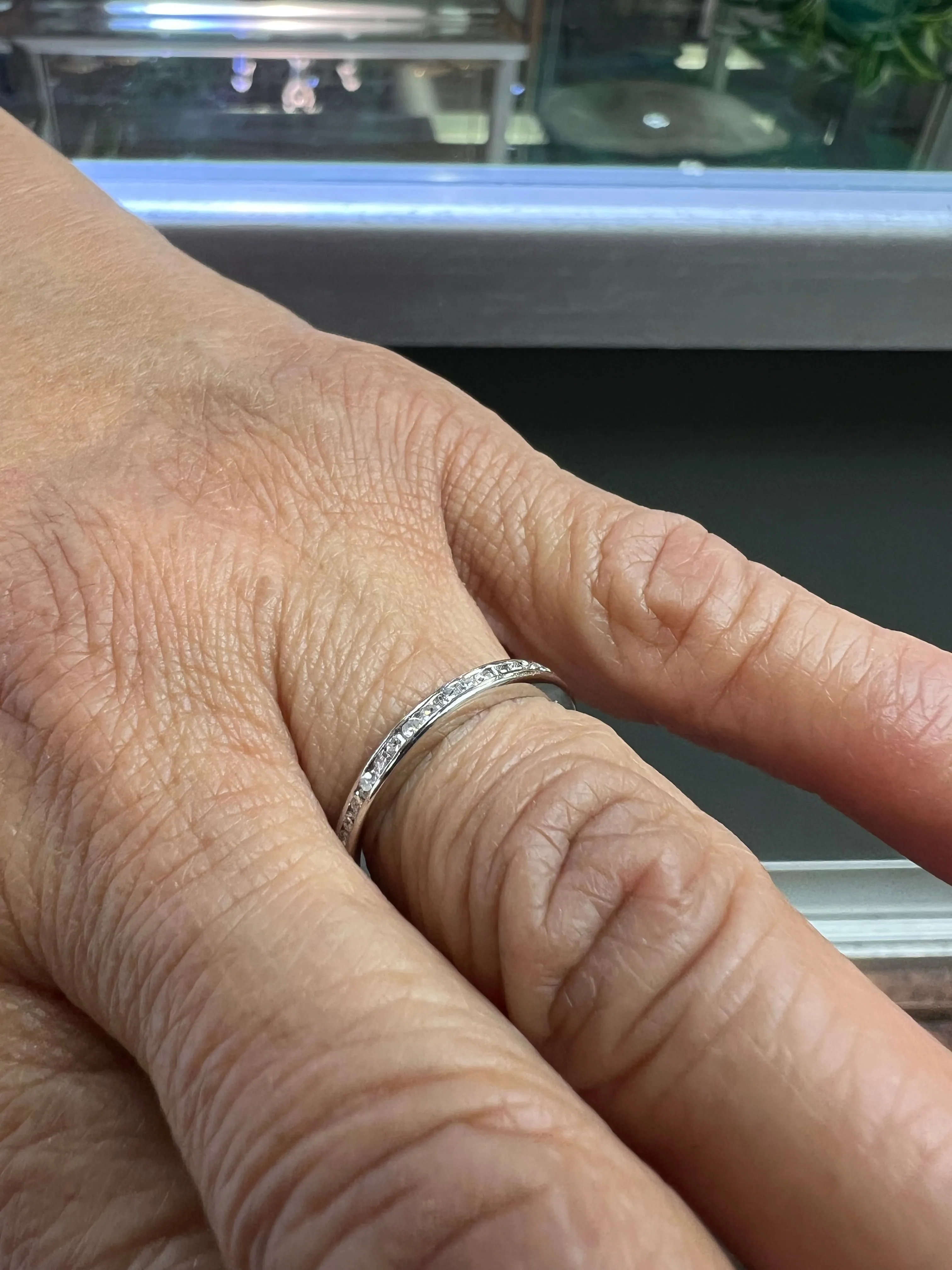 1950s Diamond Platinum Eternity Band Size 6