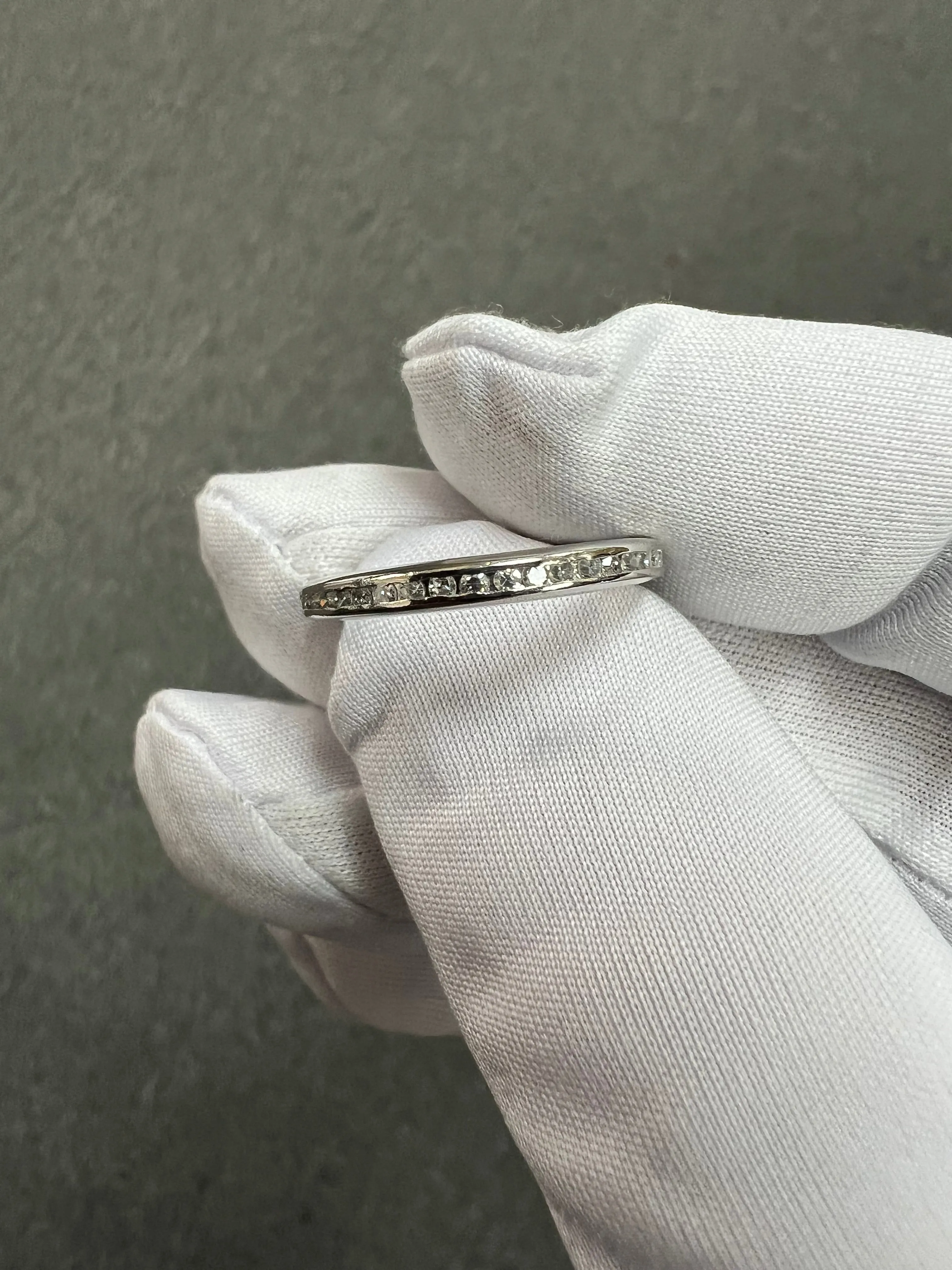1950s Diamond Platinum Eternity Band Size 6