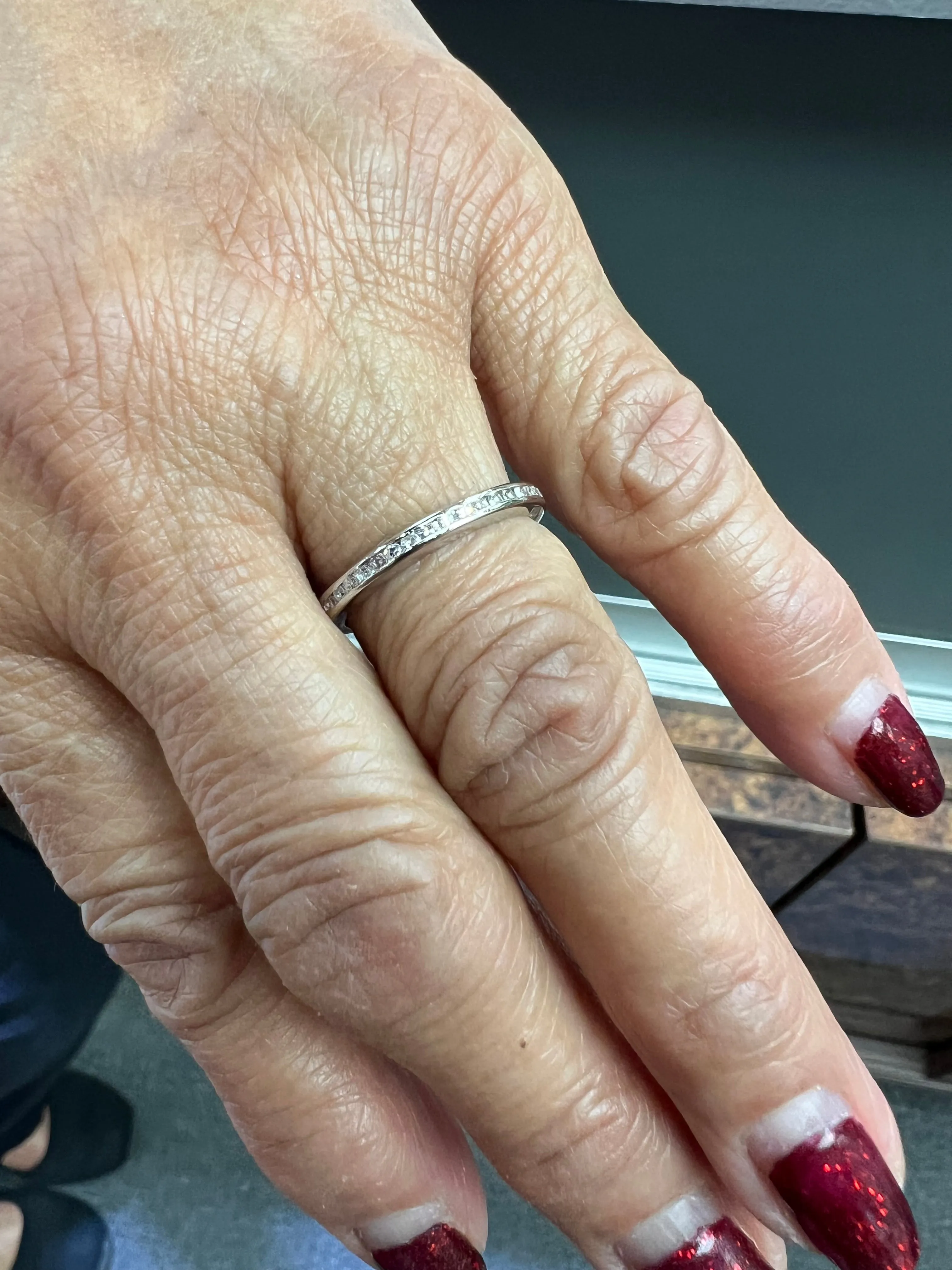 1950s Diamond Platinum Eternity Band Size 6