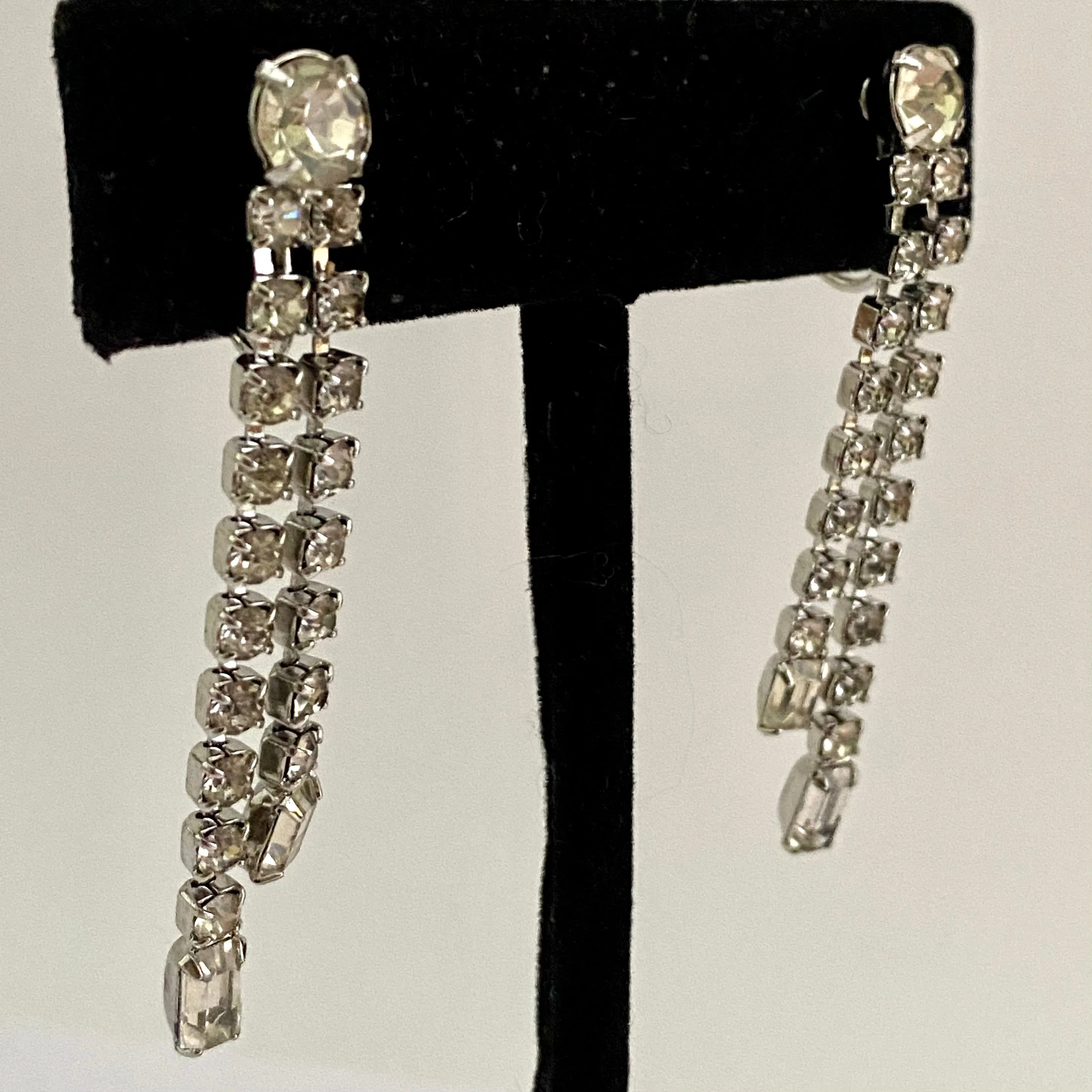 1960s Rhinestone Clip Earrings