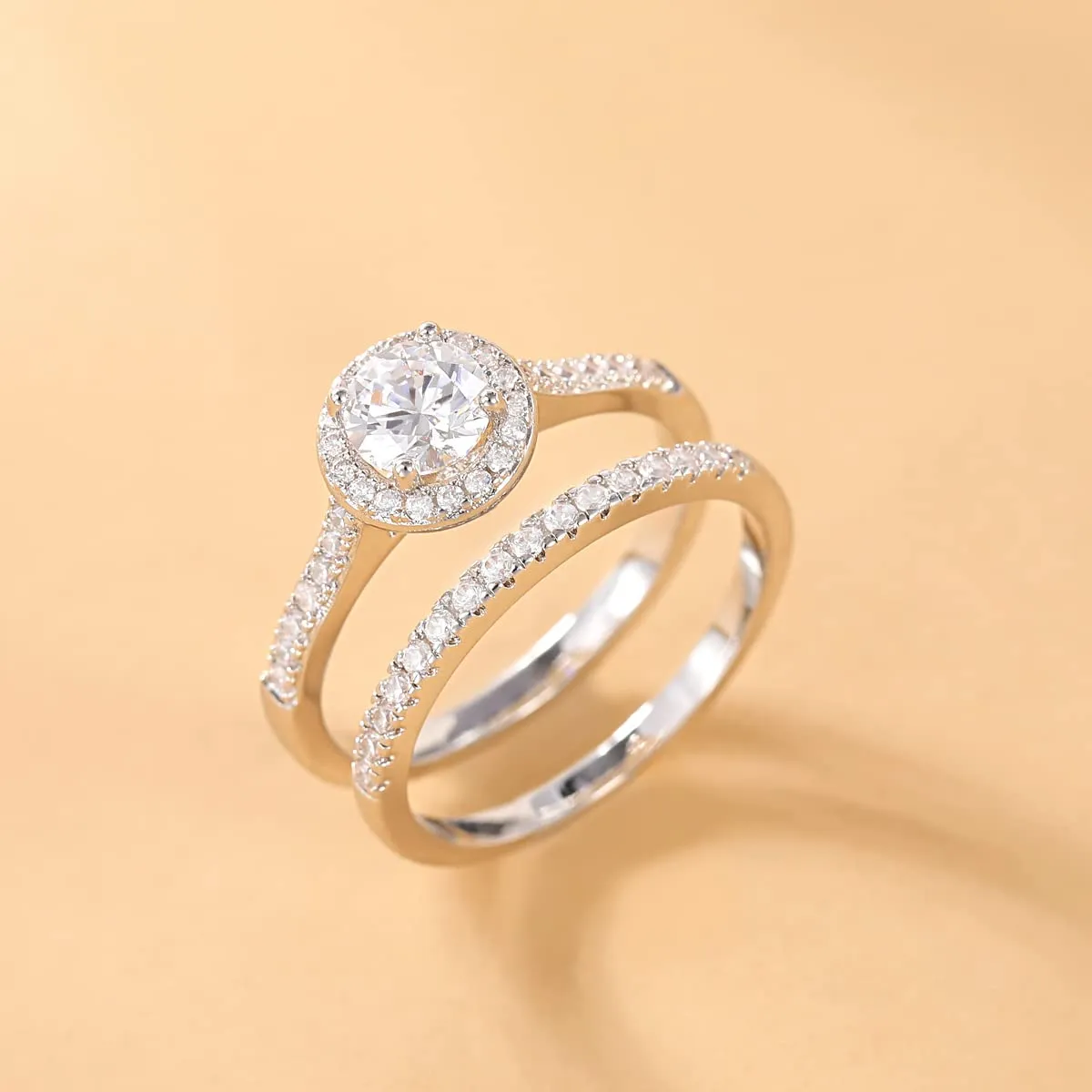 1CT Commitment Anniversary Ring 3 Piece Ring Set
