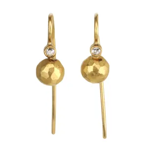 22K Gold "Diamond Sphere" Earrings