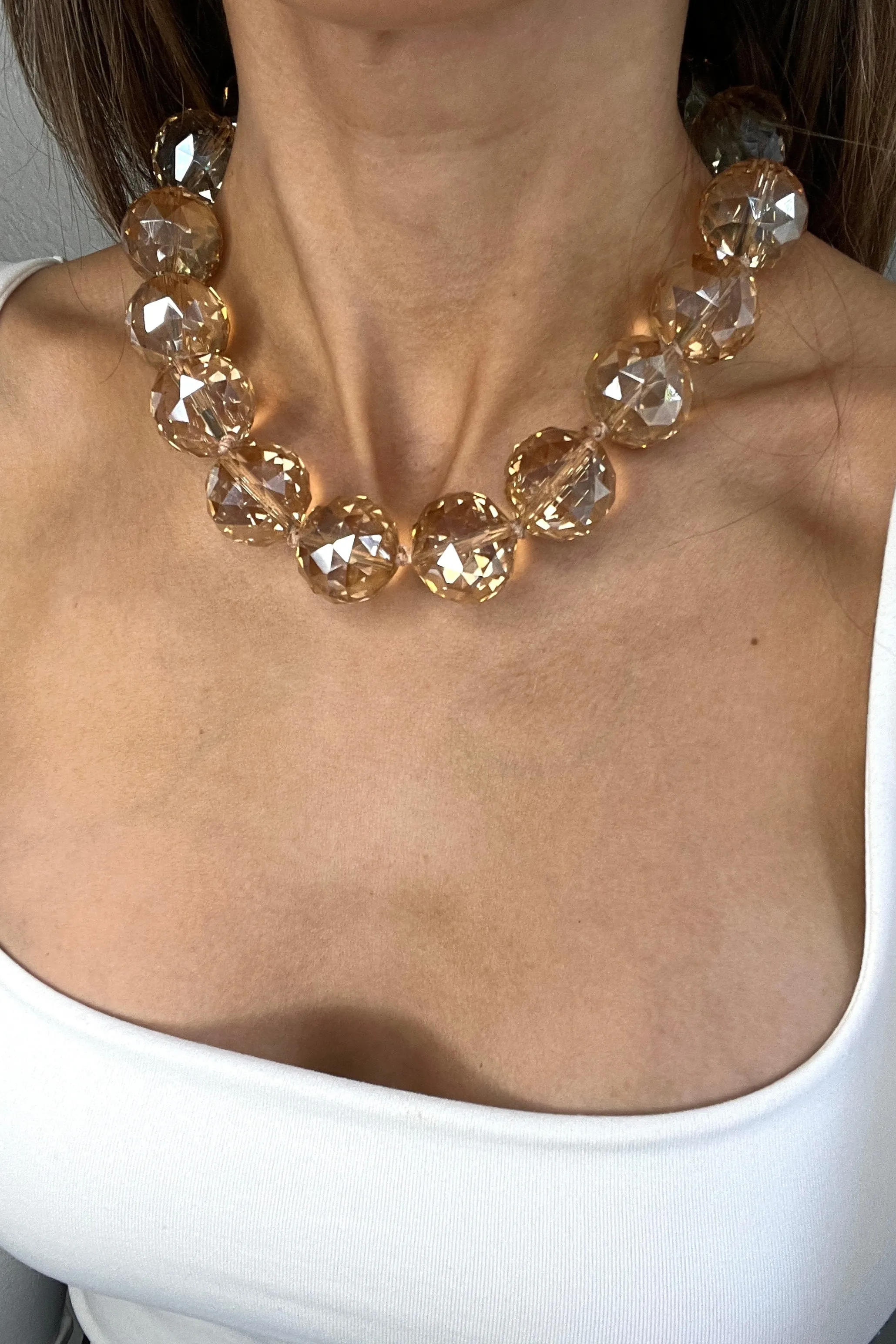 24mm Crystal Sphere Short Necklace