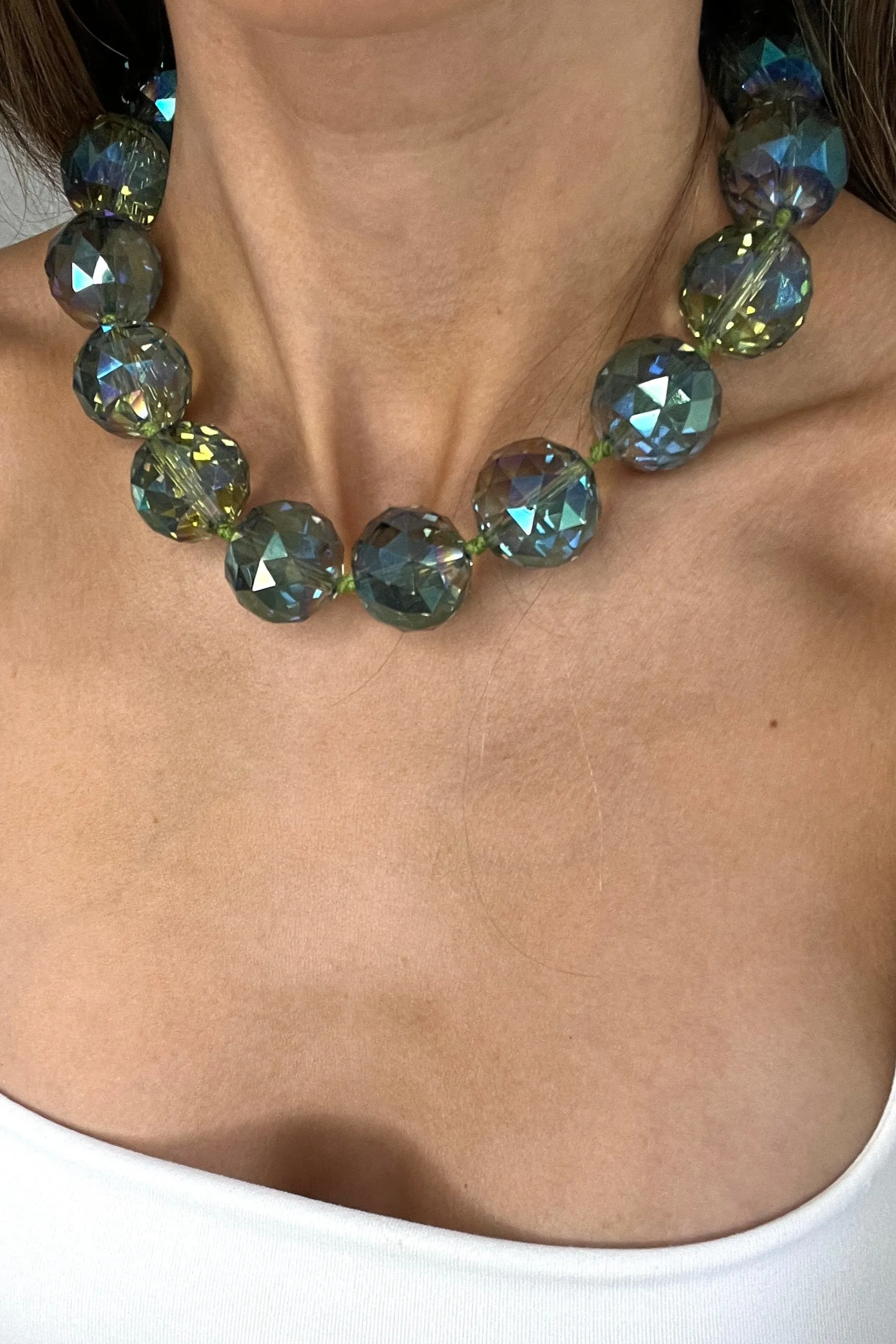 24mm Crystal Sphere Short Necklace