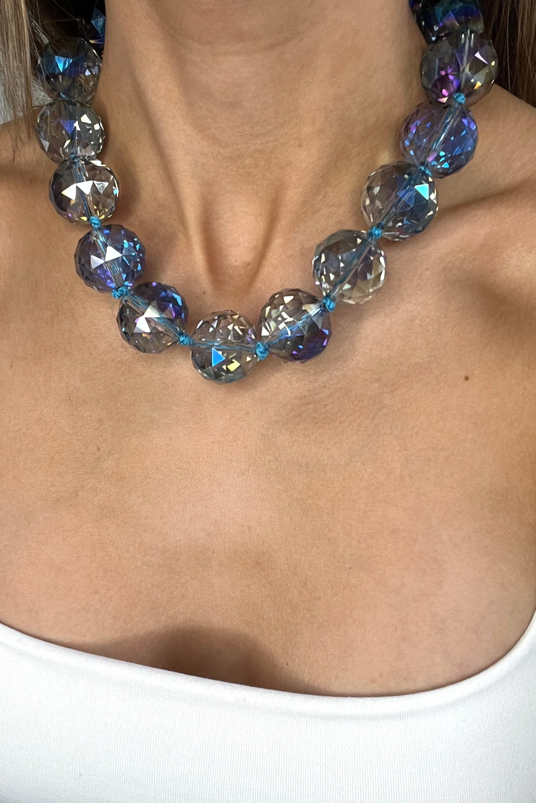 24mm Crystal Sphere Short Necklace