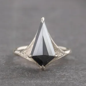 2.79 Carat Black Kite Diamond Engagement Ring, Aela Setting, Platinum