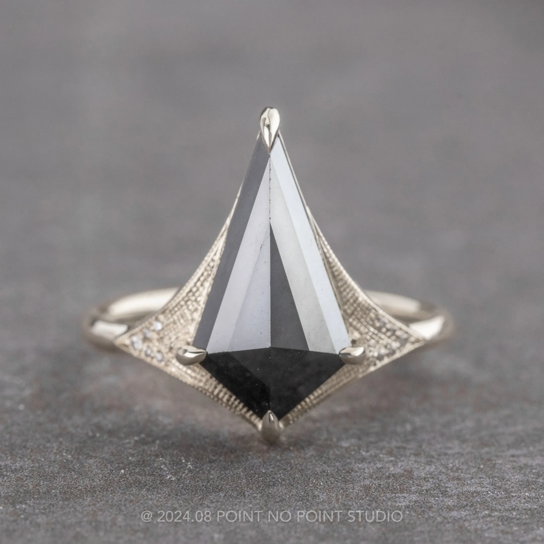 2.79 Carat Black Kite Diamond Engagement Ring, Aela Setting, Platinum