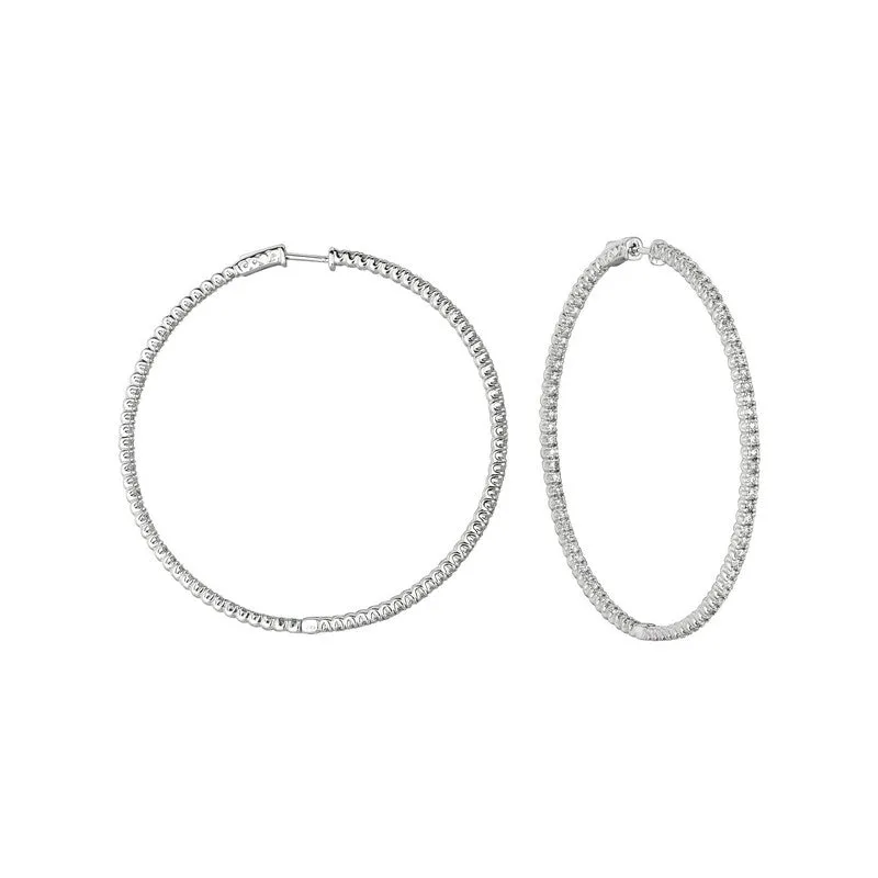 3 POINTER DIAMOND HOOP EARRINGS 14K GOLD (5.15 CTW)