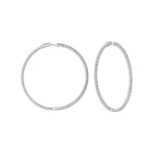 3 POINTER DIAMOND HOOP EARRINGS 14K GOLD (5.15 CTW)