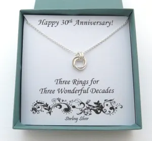 30th Anniversary Gift | Anniversary Gift for Her | Sterling Silver Love Knot Necklace