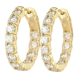 3.25 Carat Natural Diamond 14K Yellow Gold Earrings