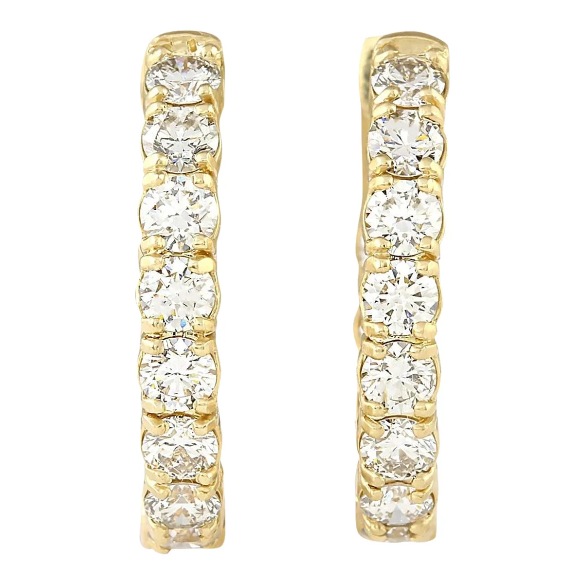 3.25 Carat Natural Diamond 14K Yellow Gold Earrings