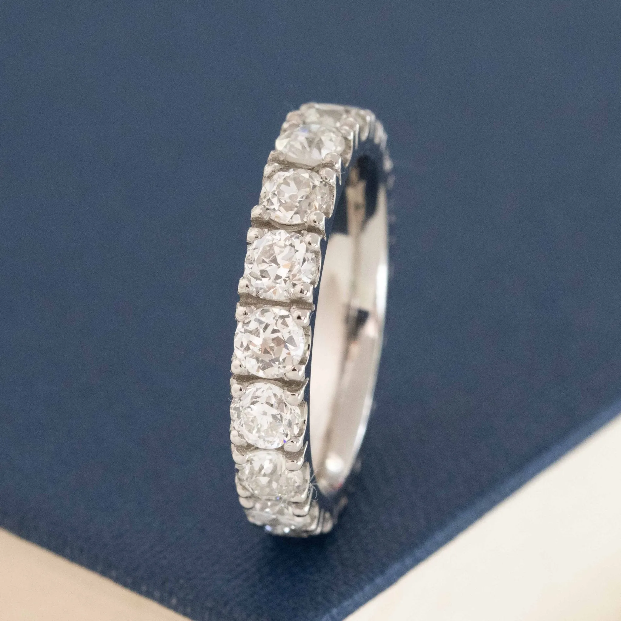 3.32ctw Old European Cut Diamond Eternity Band