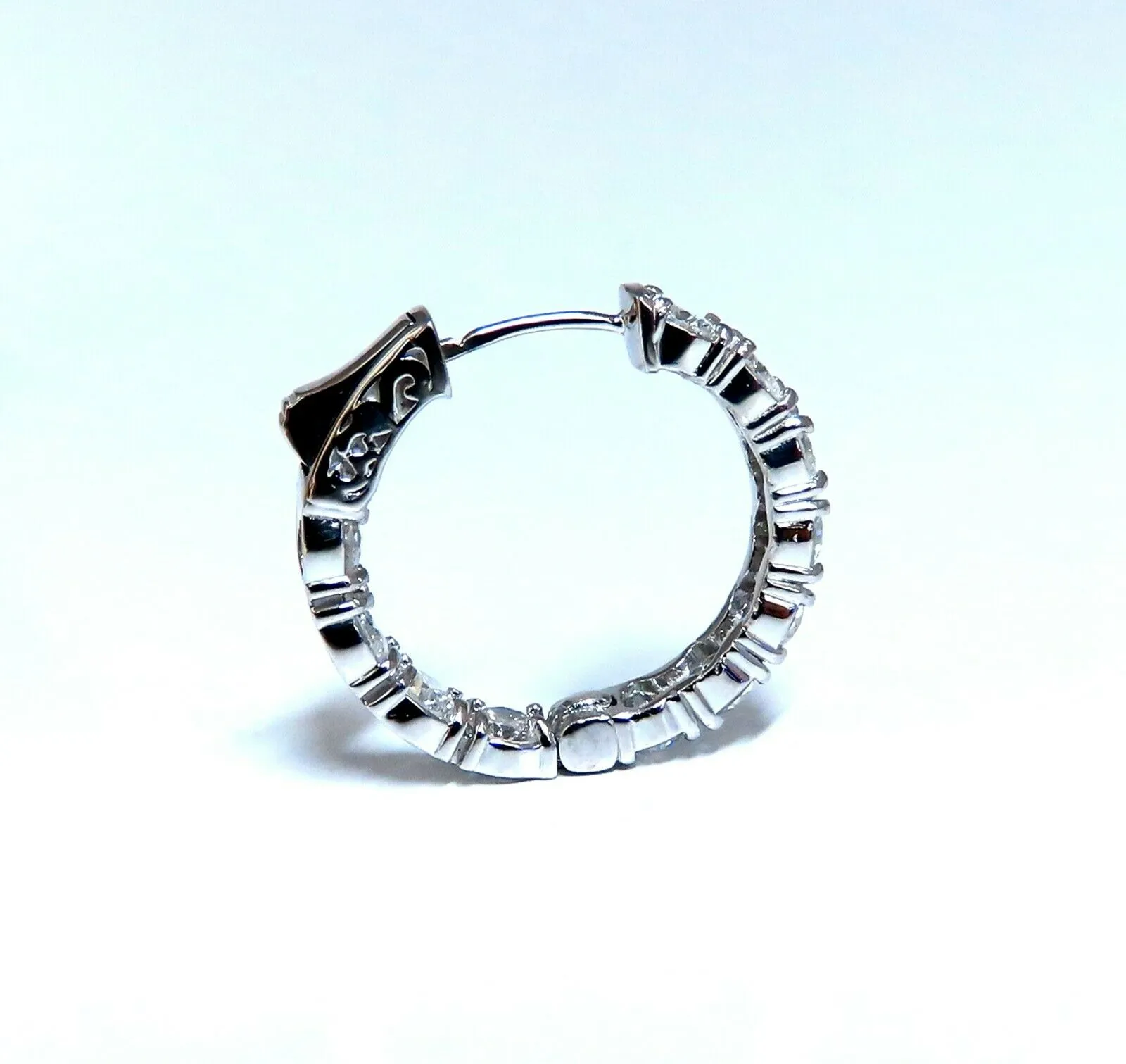 3.93ct Natural Diamond Hoop Earrings 14 Karat