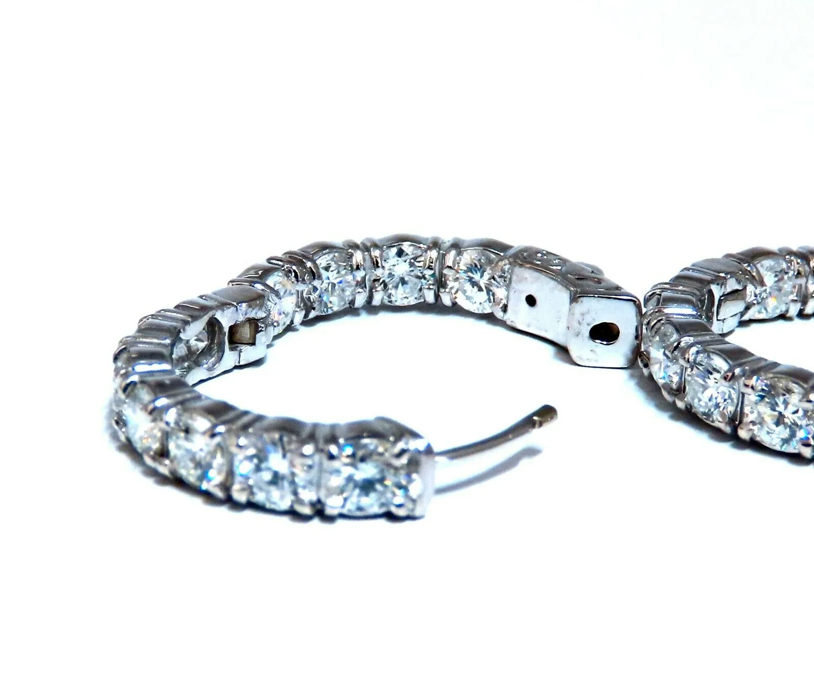 3.93ct Natural Diamond Hoop Earrings 14 Karat