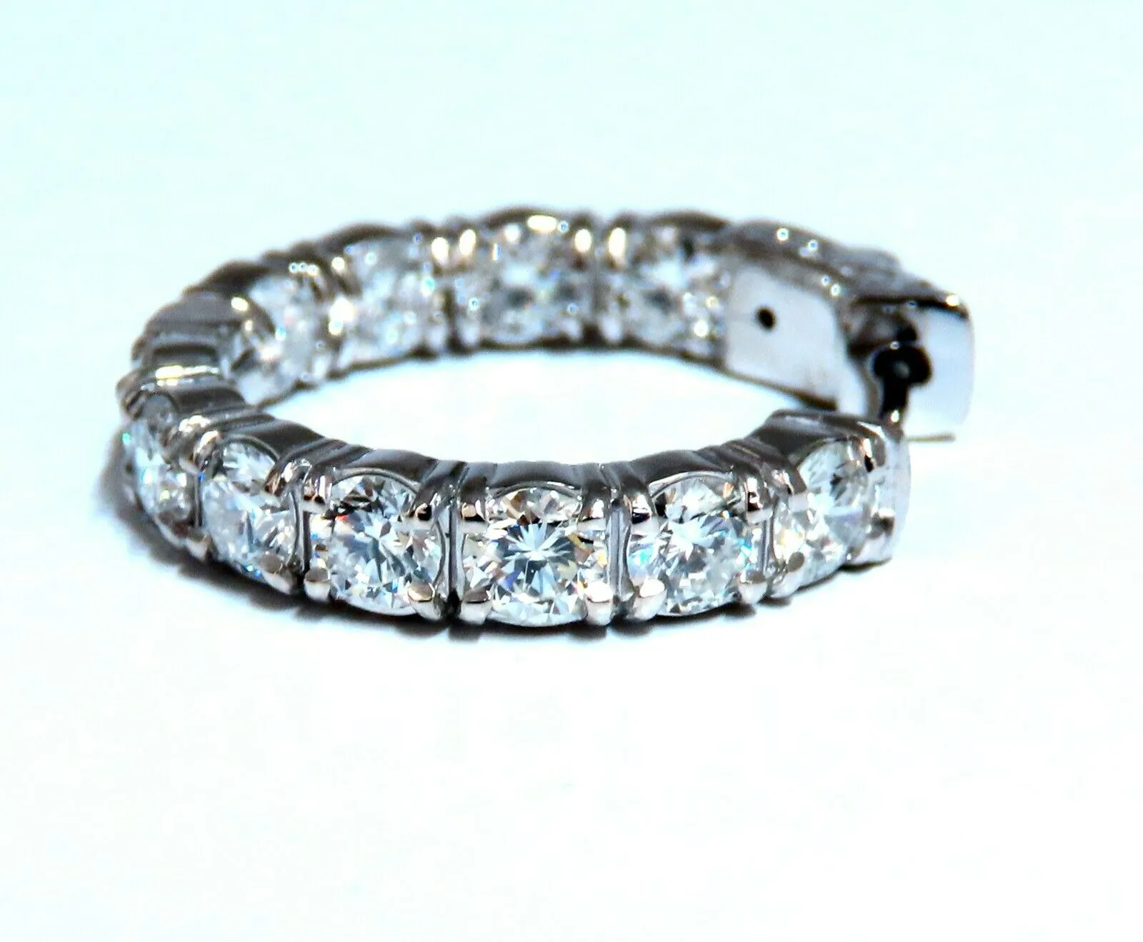 3.93ct Natural Diamond Hoop Earrings 14 Karat
