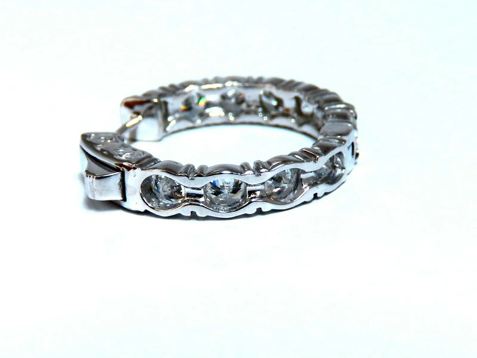 3.93ct Natural Diamond Hoop Earrings 14 Karat