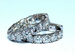 3.93ct Natural Diamond Hoop Earrings 14 Karat