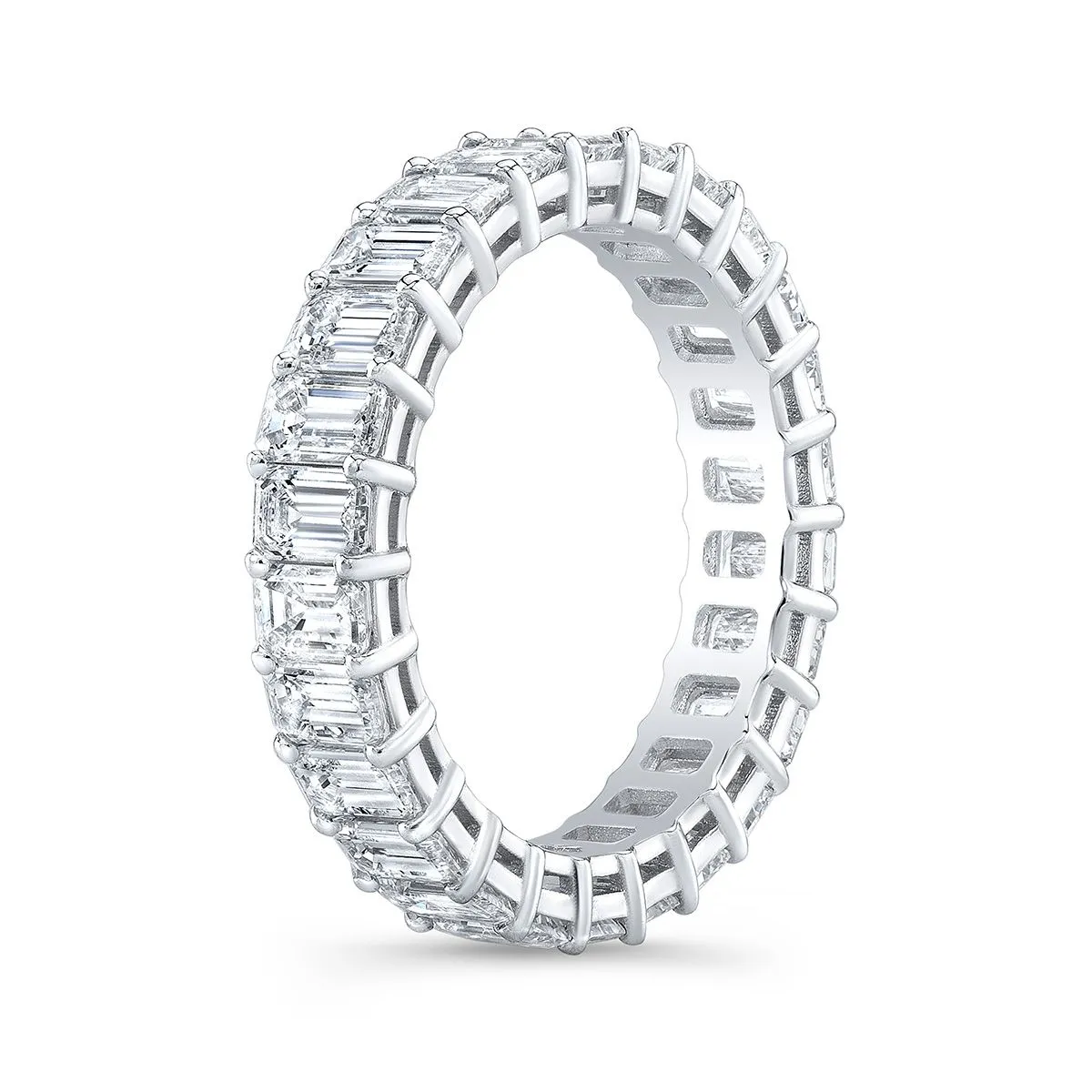 4 Carat Emerald Cut Diamond Eternity Band