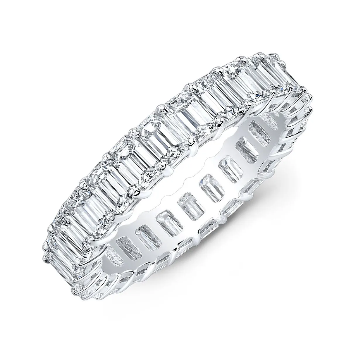 4 Carat Emerald Cut Diamond Eternity Band