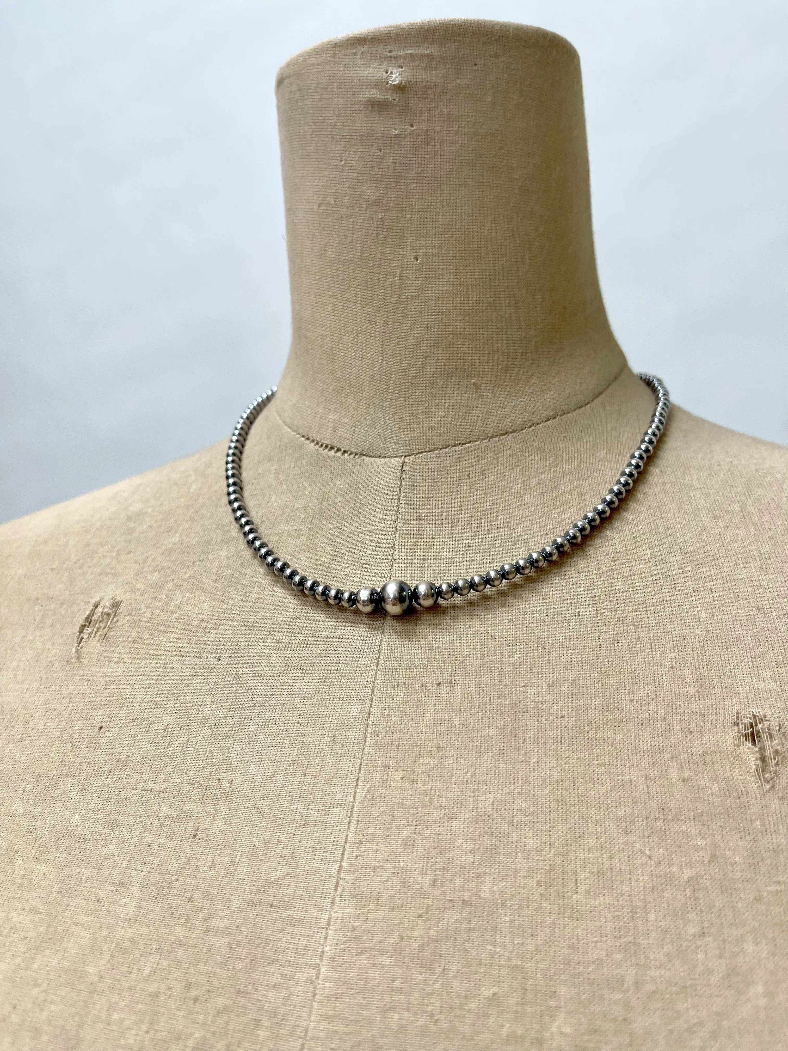4,6,8 MM Beaded Navajo Necklace