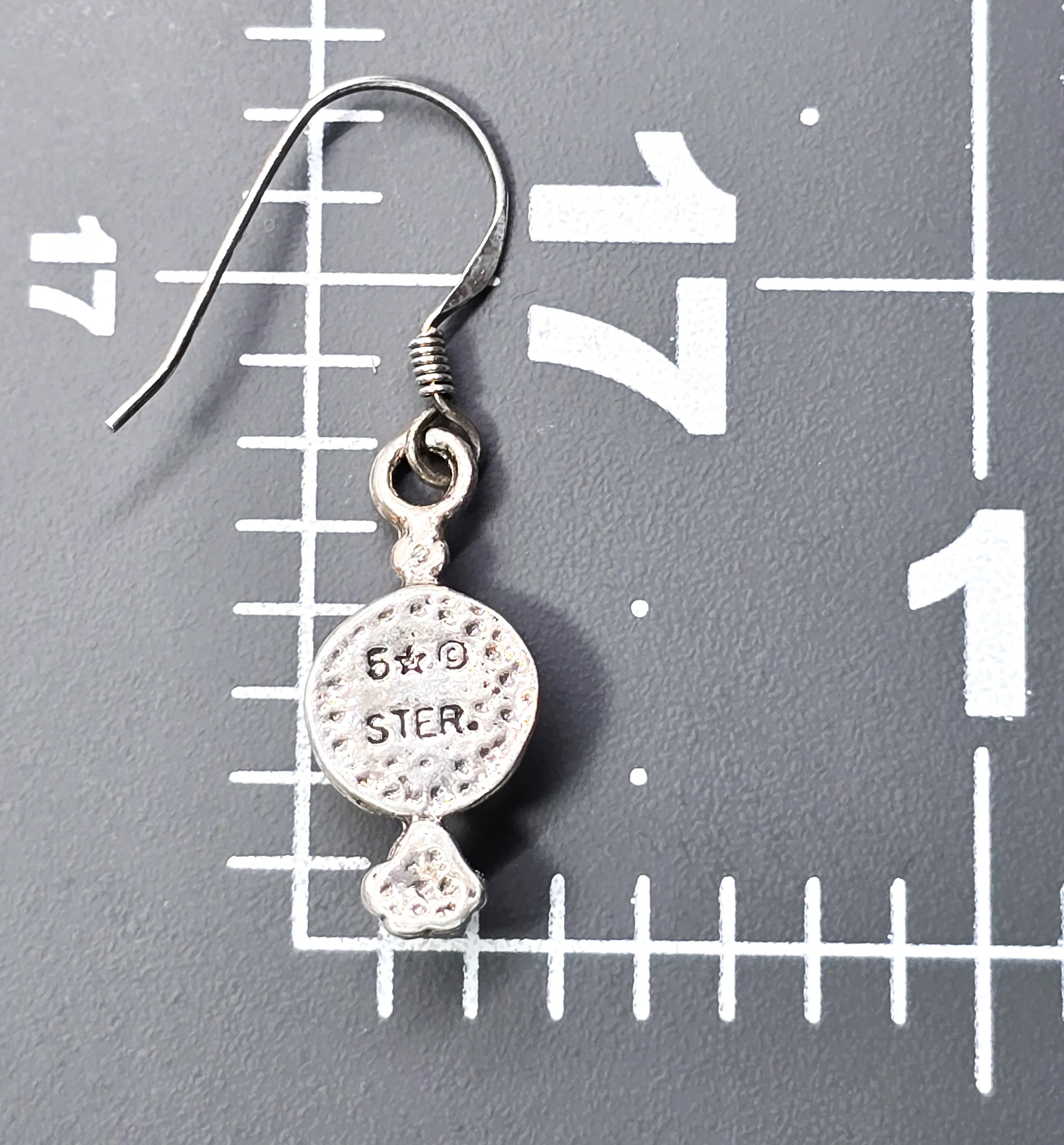 5 Star Southwestern gemstone inlay vintage sterling silver drop earrings