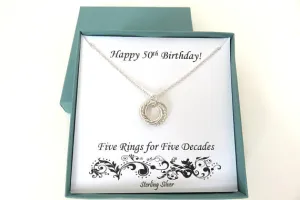 50th Birthday Gift for Women | Sterling Silver Twist Necklace | 50th Birthday Necklace