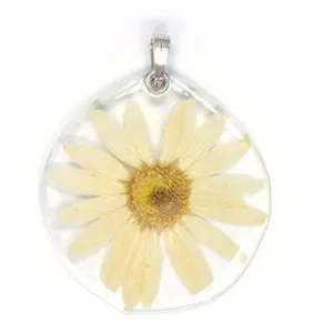 61602 Large White Daisy Flower Pendant