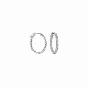 7 POINTER OVAL HOOP EARRINGS 14K GOLD (2.94 CTW)