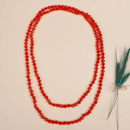 72028 - 8 - Beaded Necklace - Orange