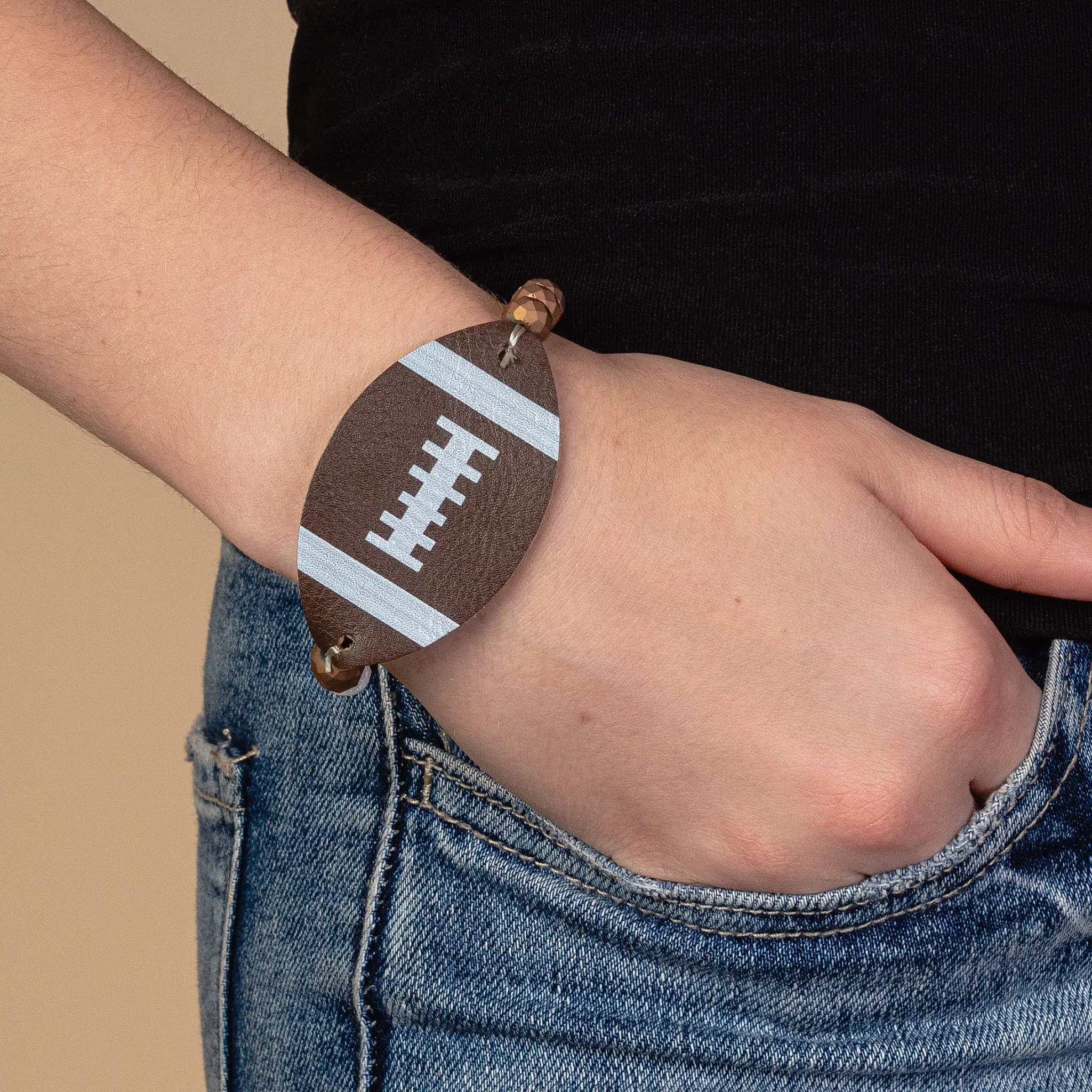 74572 - Football Bracelet - Brown
