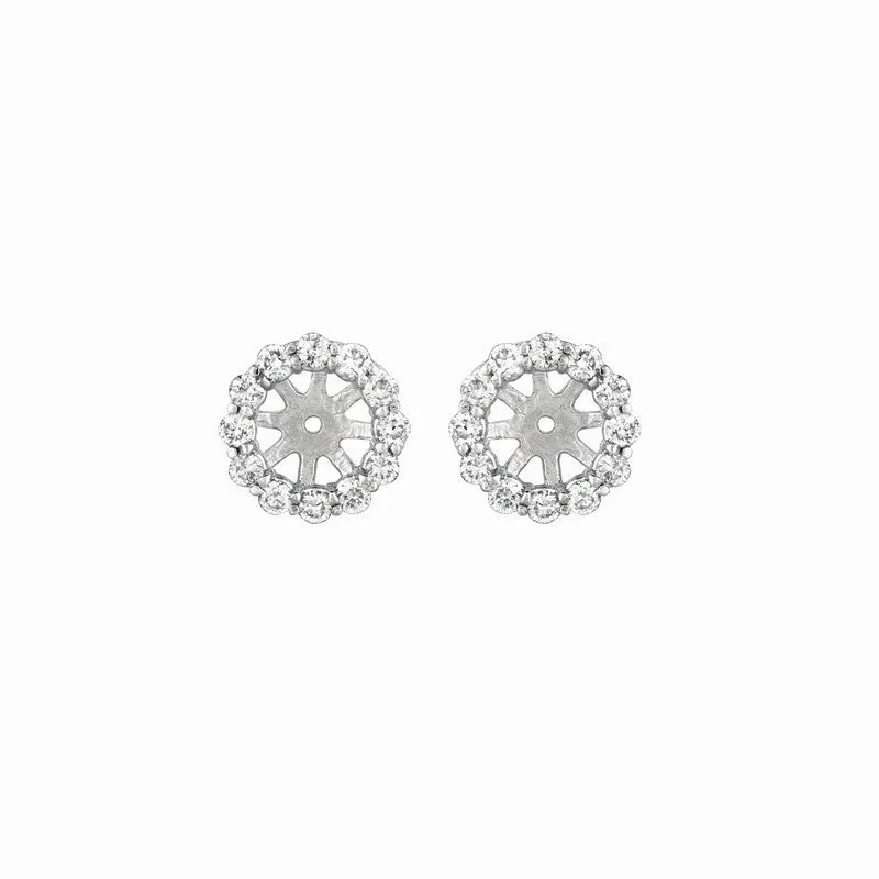 8MM DIAMOND JACKET EARRINGS 14K GOLD (1 CTW)