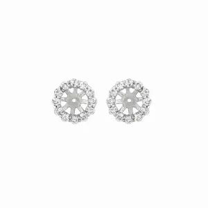 8MM DIAMOND JACKET EARRINGS 14K GOLD (1 CTW)