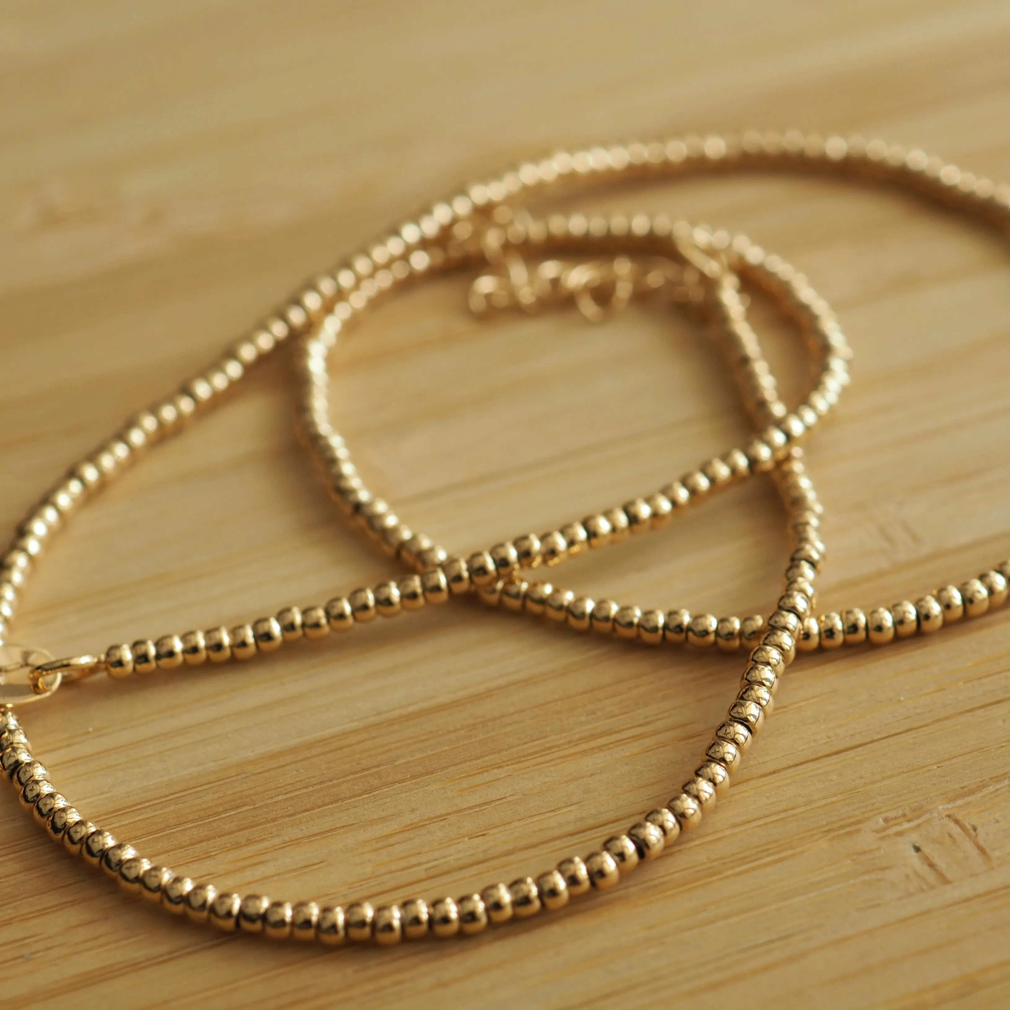 ALLISON GOLD FILLED BEADED NECKLACE