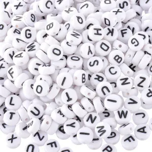 Alphabet Beads - Black and White (200 Pack)