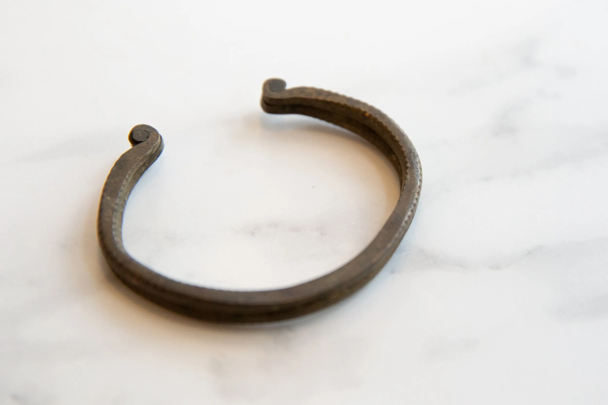Antique African Bronze Double Banded Cuff Bracelet