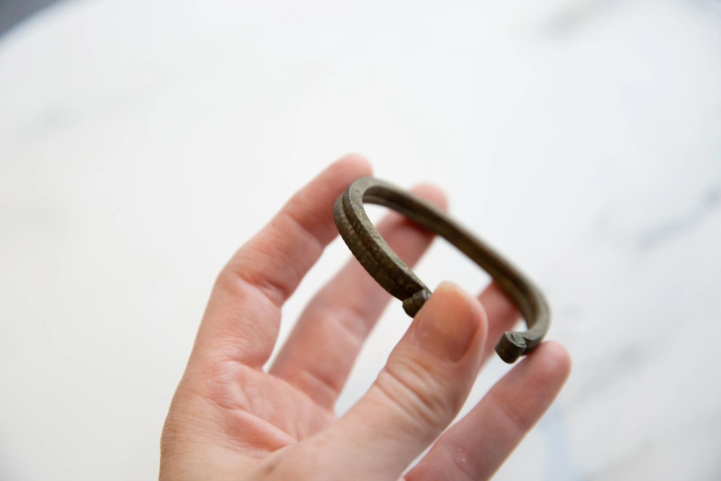 Antique African Bronze Double Banded Cuff Bracelet