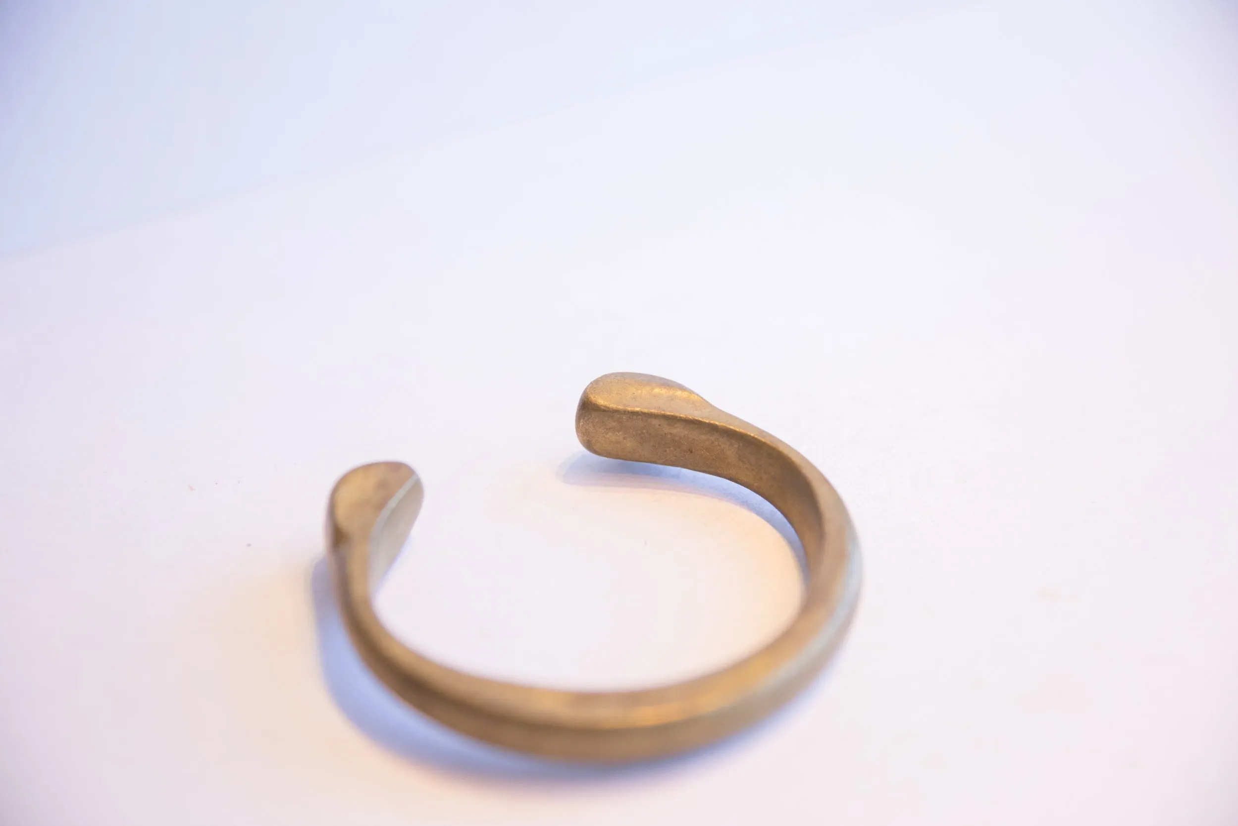 Antique African Bronze Snake Cuff Bracelet