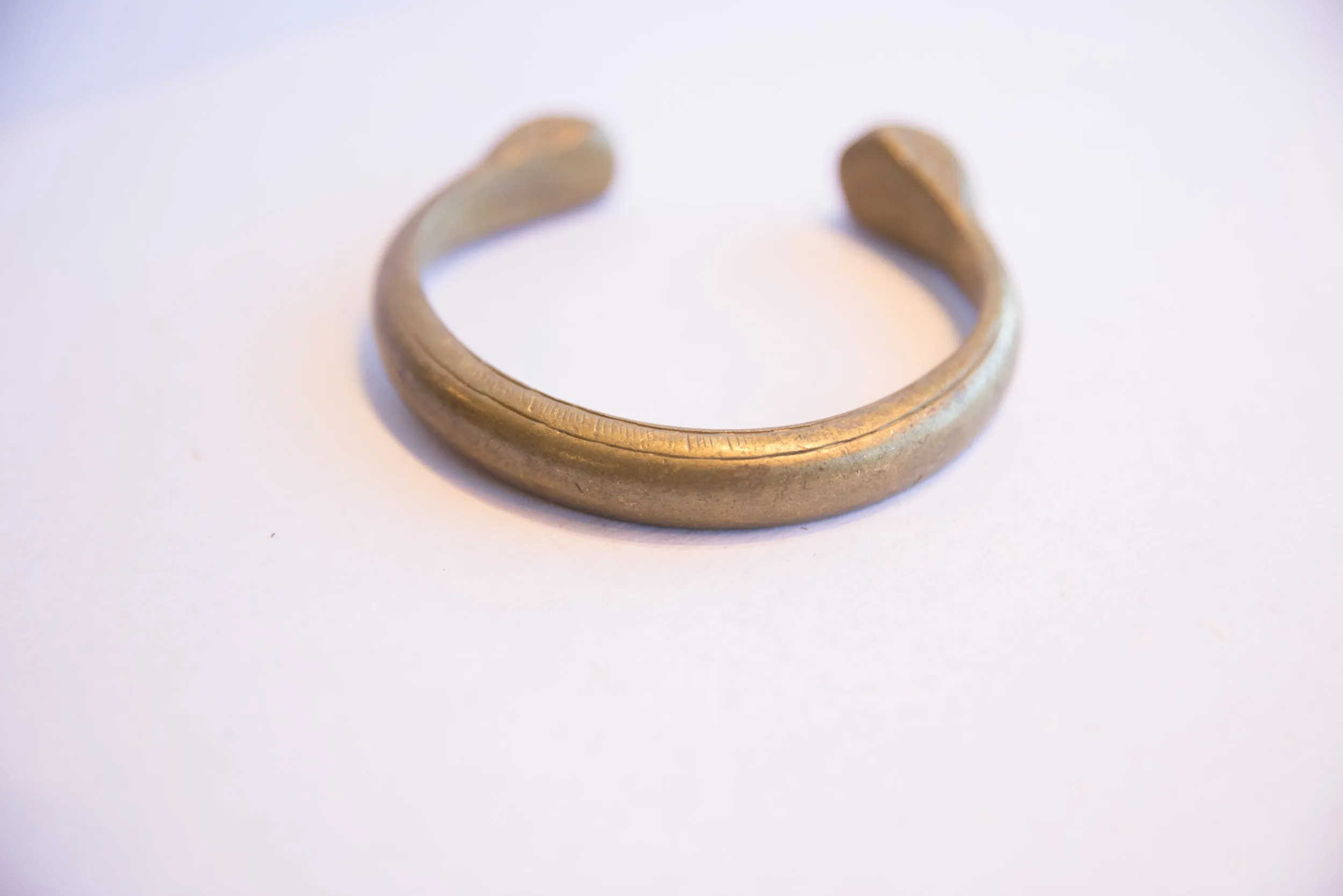 Antique African Bronze Snake Cuff Bracelet