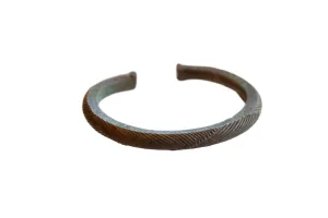 Antique African Copper Cuff Bracelet with Geometric Detailing