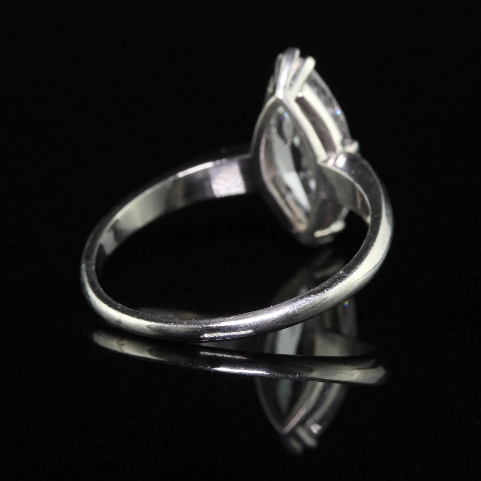 Antique Art Deco Platinum Old Cut Marquise Diamond Engagement Ring - GIA