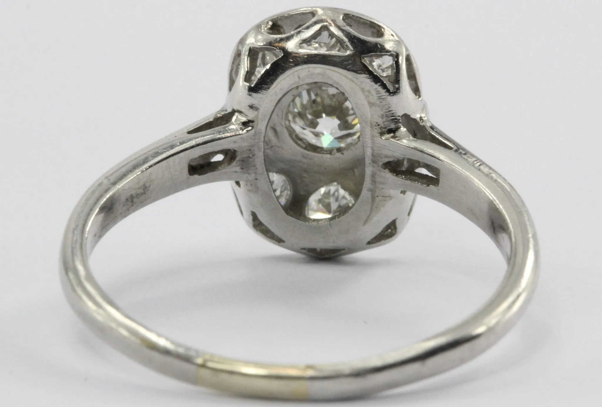 Antique Platinum 1/2 CTW Transition Cut Diamond Engagement Ring