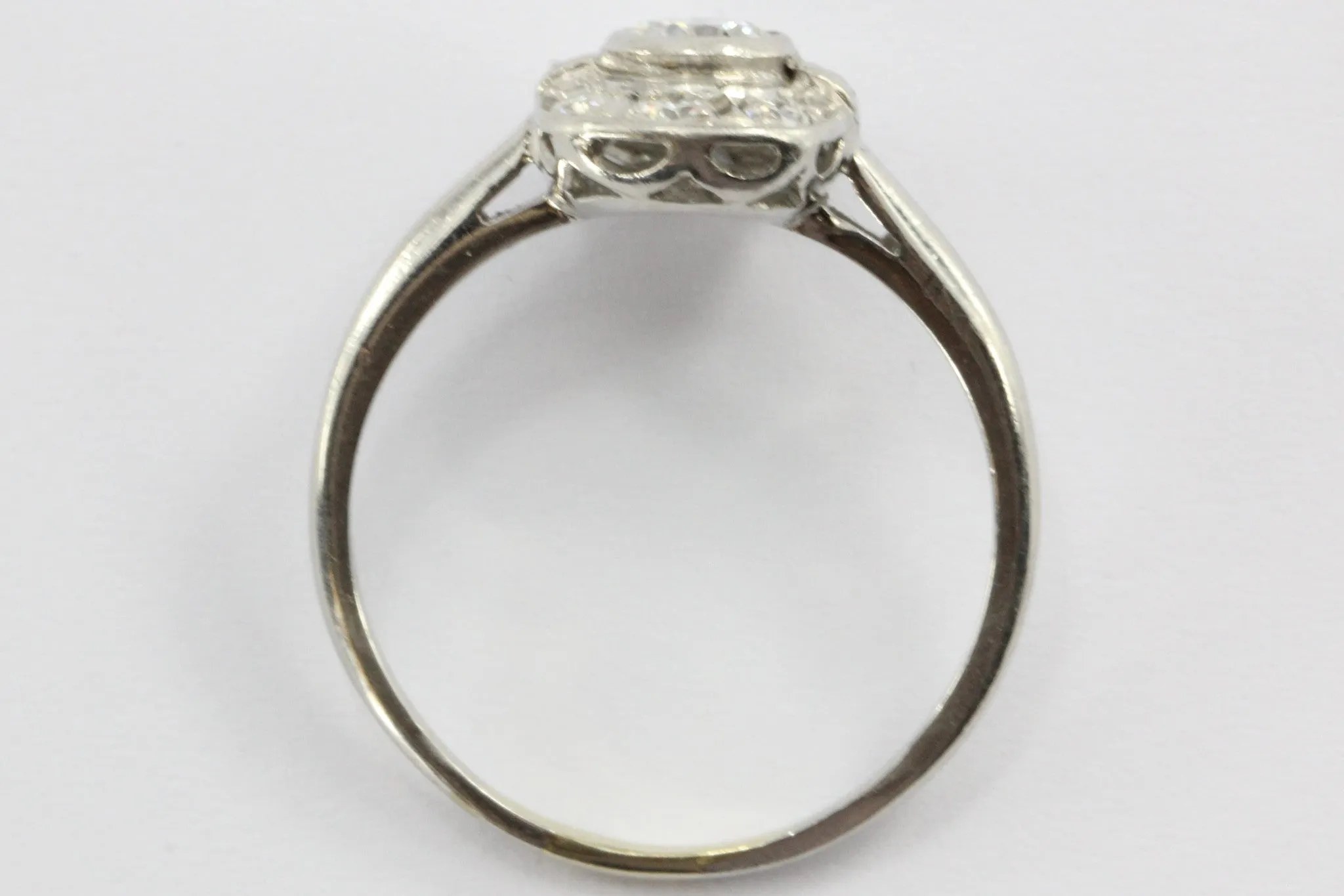 Antique Platinum 1/2 CTW Transition Cut Diamond Engagement Ring