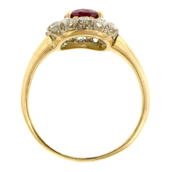 Antique Ruby & Diamond Ring,  1.50ct